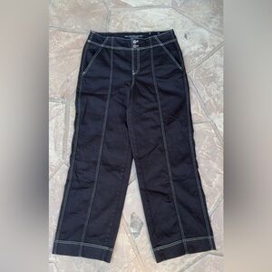 Chico’s Dark Wash Black Hollywood Waist Wide Leg Jeans Pull-On Denim